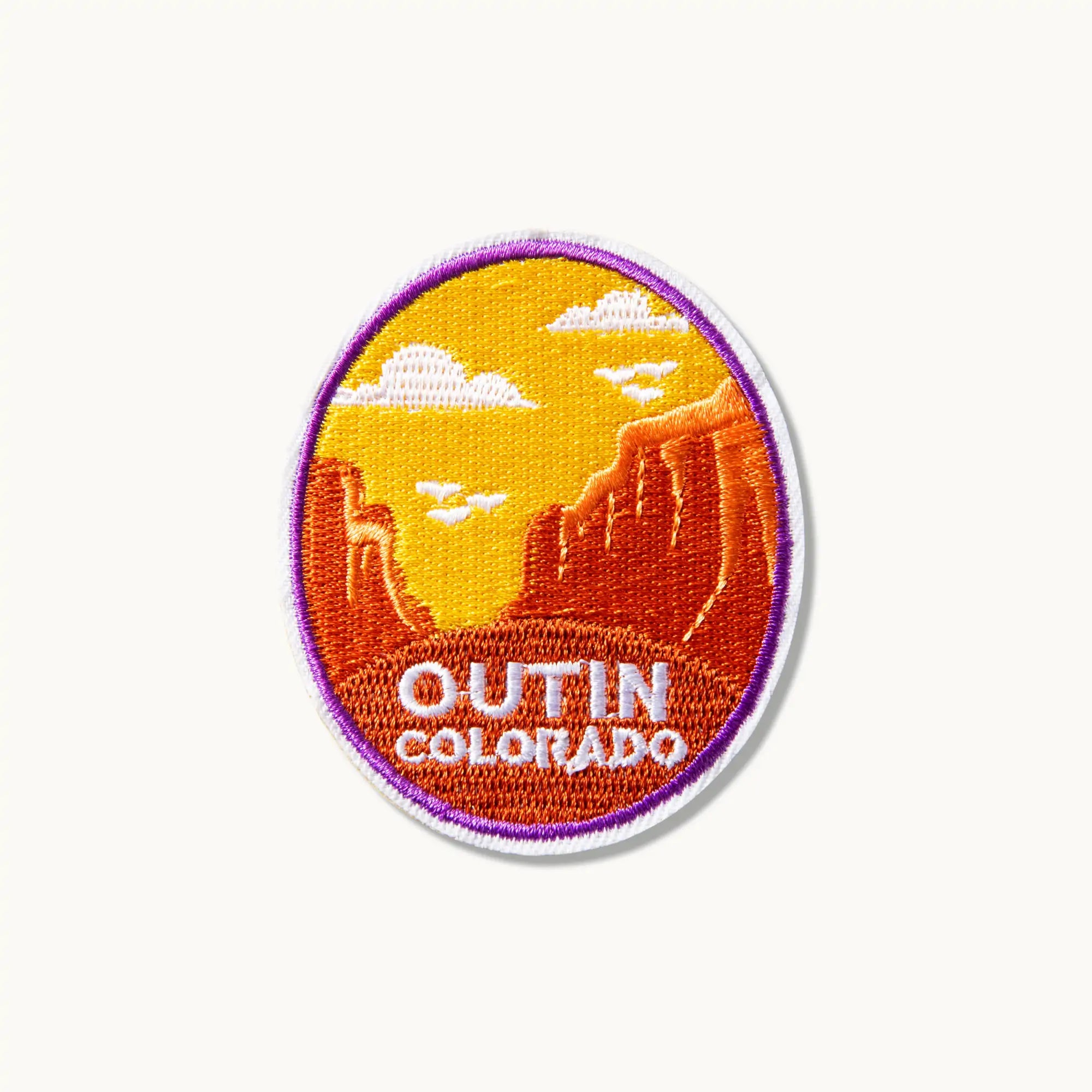 Outin Colorado patch, embroidered landscape design